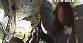 Asian busty slut schoolgirl is being molested in the public bus on her way home from school, rimmingrong
