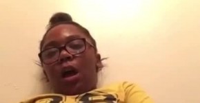 Ebony Teen Masturbates with Hairbrush, goldengirlassses