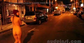 Nude in San Francisco: Short clip of girl walking streets naked late at night, Viliese