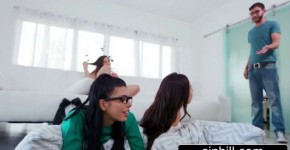 3 Hot Teens Share One Lucky Cock - Melissa Moore, Abella Danger, Gina Valentina, Baylan