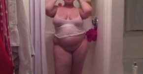 Sexy BBW Stripping in the shower - CassianoBR, ThatsElly
