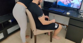 mature mom gives her stepson a handjob while watching porn, anesers3i