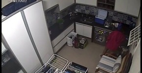 Brazilian Milf Caught On CCTV Doing Laundry Nude, Theophia