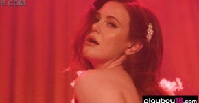 Glamorous big boobed redhead MILF Maitland Ward stripping on the piano, ondoun