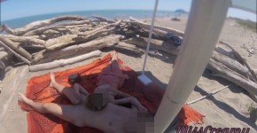 Exhibitionist Teacher Outdoor Amateur Milf Handjob Big Cock on Nudity Beach public in front of voyeur with cum P2 - MissCreamy, 