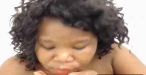 Ebony Bbw Gives Sloppy Bj To Her Dildo Girthy Cock, Saarah