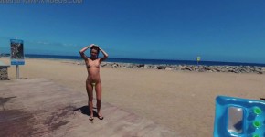 TRAVEL NUDE - Public beach shower with Russian Girl Sasha Bikeyeva Gran Canaria Maspalomas, Funfill66ed
