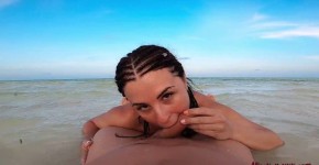 Nude Cutie Public Blowjob Big Dick and Swallows Cum on the Sea Beach, badboy66s6