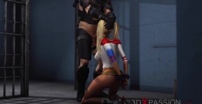 Hot sex with a cute teen wearing Harley Quinn outfit in the prison, Wernabet