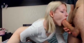 Skinny Blonde Enjoys Slurping a Fat Cock, freecam8_