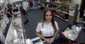 Sexy and horny stewardess sells a luggage full of junk and fucks Shawn, SaraBigTit