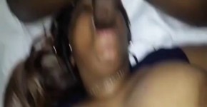 Ebony girl with massive tits sucking a big black cock, Freakyupl