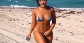 Sexy Latina in mini bikini on the beach, Jaydawn