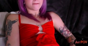 Tattoo pierced n coloredhair BJ babe sucks n rides POV cock, hjl0ver