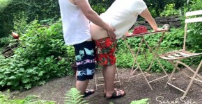 Outdoor Quickie with standing doggystyle - huge load of cum on her ass, coorac