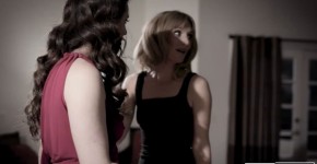 Petite stepmom licks her stepsons gfs pussy as he fucks her, desomore