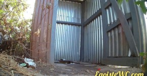 NEW! Beautiful pissing in a rural toilet in the fresh air., ene11reded
