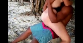 White girl fucks black guy on beach, blossombabe