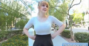 Sexy natural big tit blonde teen amateur Alyssa flash her big boobs in a diner, badboy66s6
