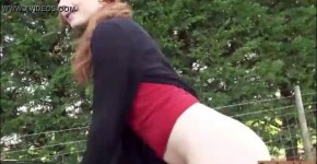 Redhead teen Ella Hughes hitchhikes and banged in public, Isau5re