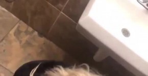 Thick white girl sucking black dick in restroom, Forgetta4ble